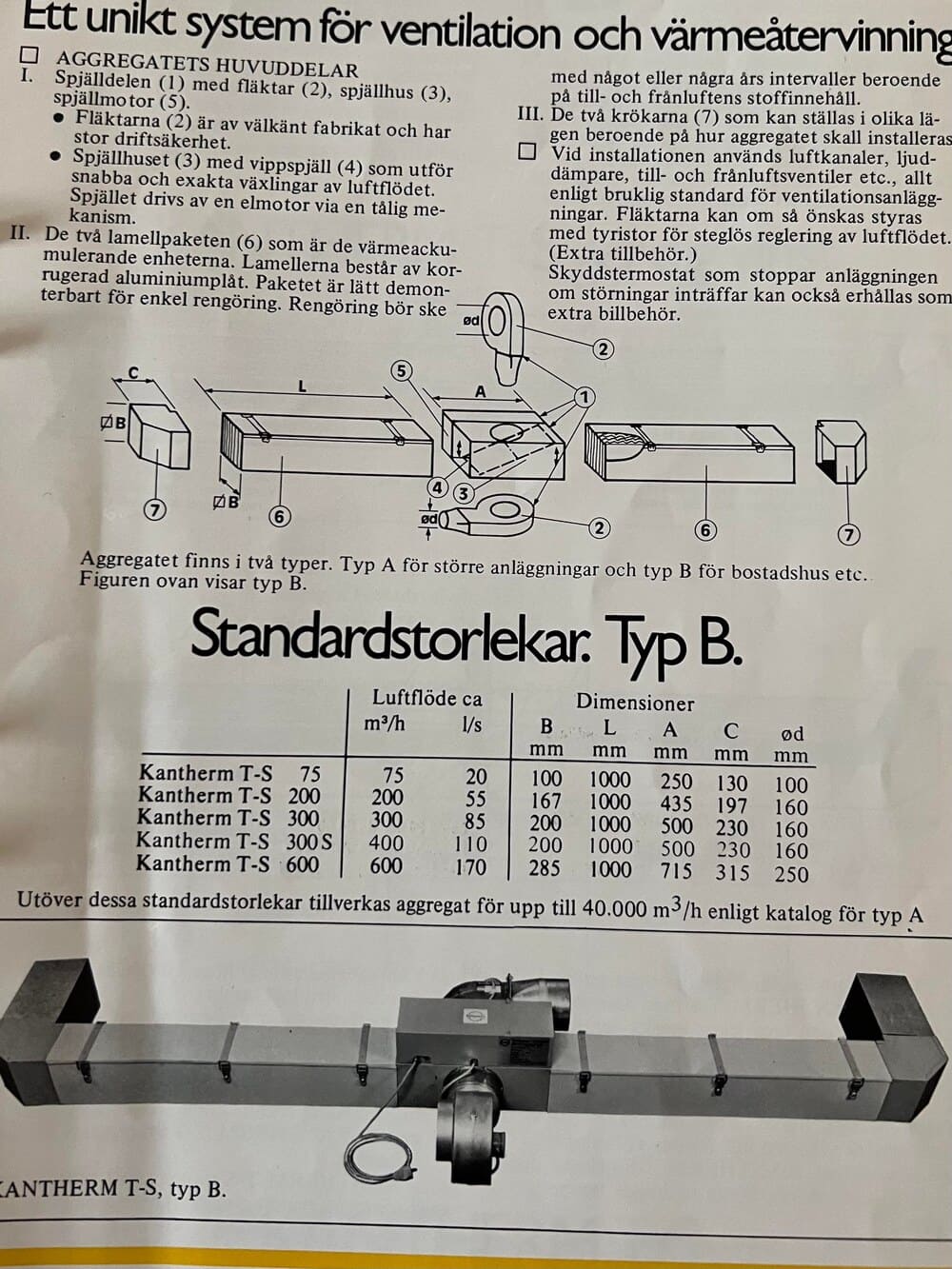 manual och beskrivning för kantherm aggregat