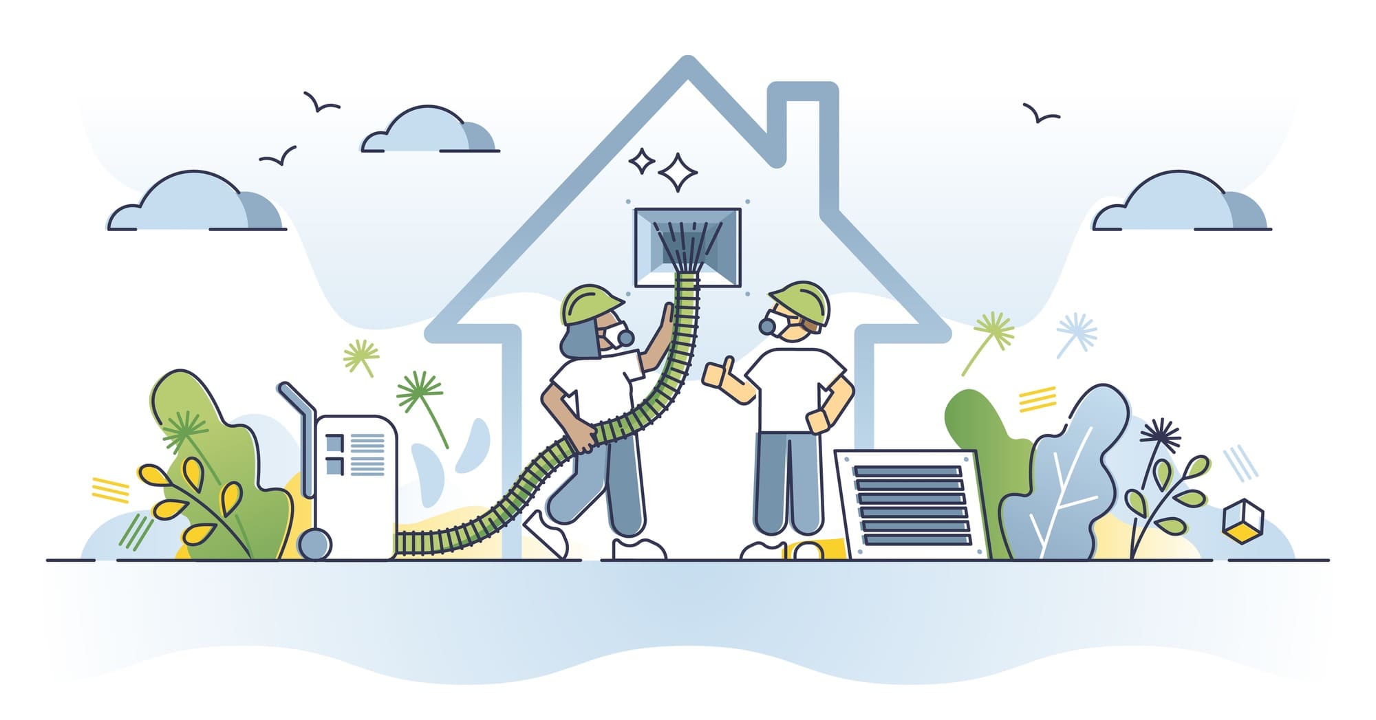 effektiv ventilationskontroll i hus och villa effektiv ventilationskontroll illustration i villa och hus